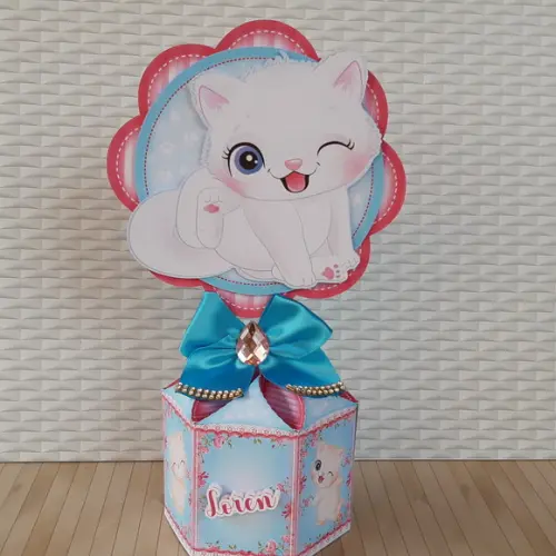 Centro De Mesa Tema Gatinha