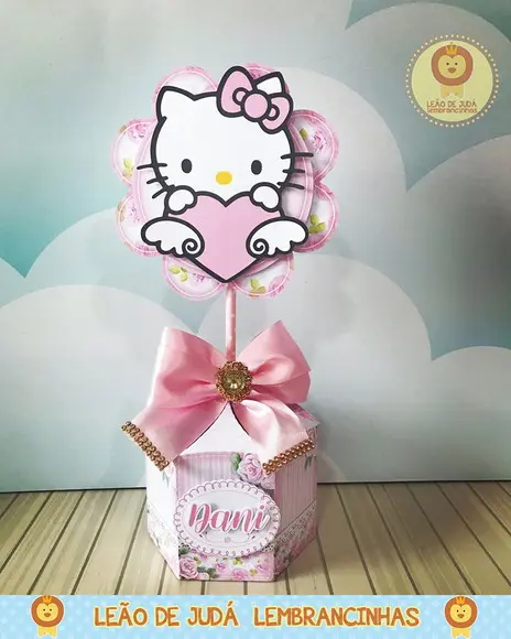 Centro De Mesa Tema Hello Kitty