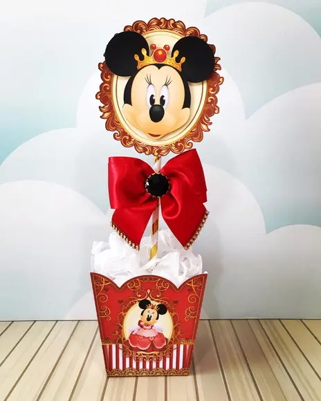 Centro de Mesa Tema Minnie Realeza