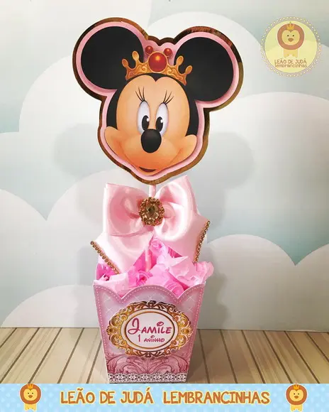 Centro De Mesa Tema Minnie Realeza