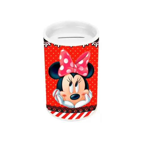 Cofrinho Tema Minnie Vermelha