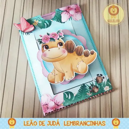 Convite dinossauro menina
