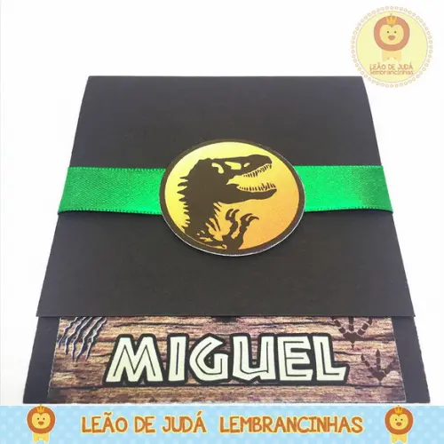 Convite Esmeralda tema Jurassic Park