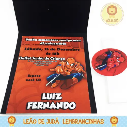 Convite Esmeralda tema Homem Aranha