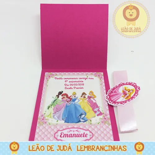 Convite Esmeralda tema Princesas