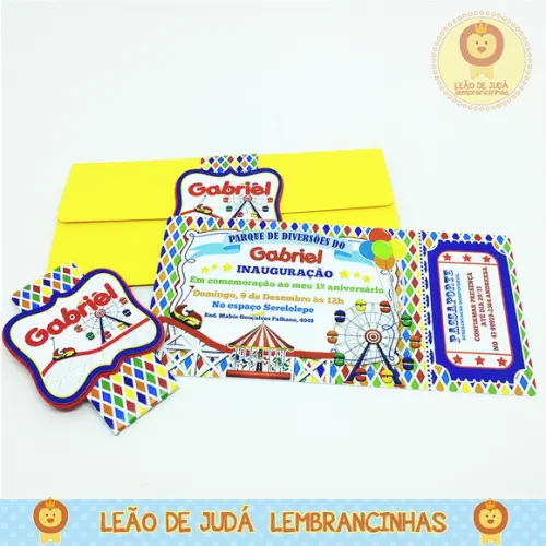Convite Ingresso tema Circo