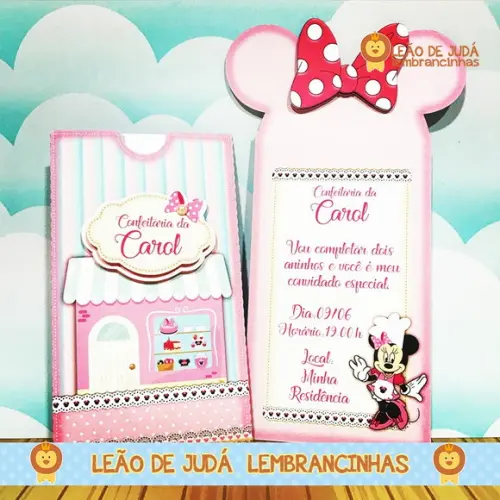 Convite minnie confeiteira