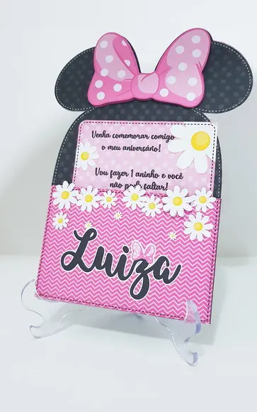 Convite minnie rosa