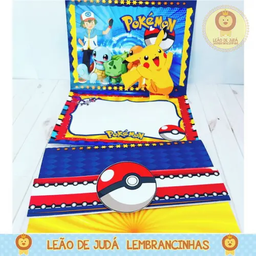 Convite Pop Up tema Pokémon