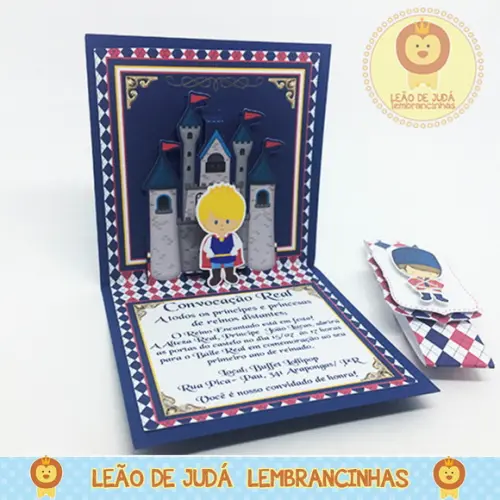 Convite Pop Up tema Soldadinho de Chumbo / caixinha Reinado,