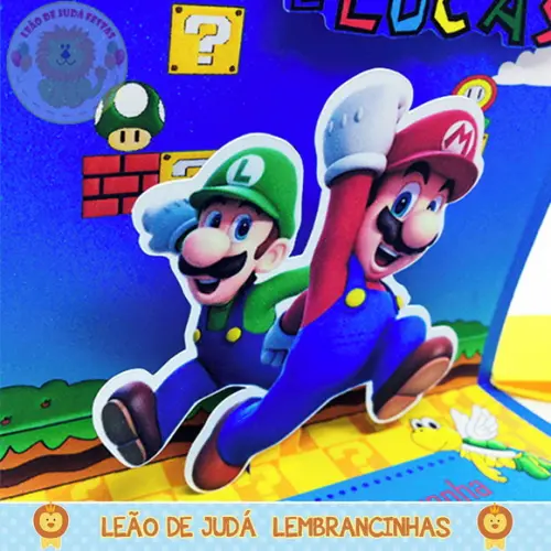 Convite Pop Up tema Super Mario modelo 2