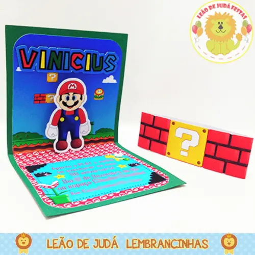 Convite Pop Up tema Super Mario