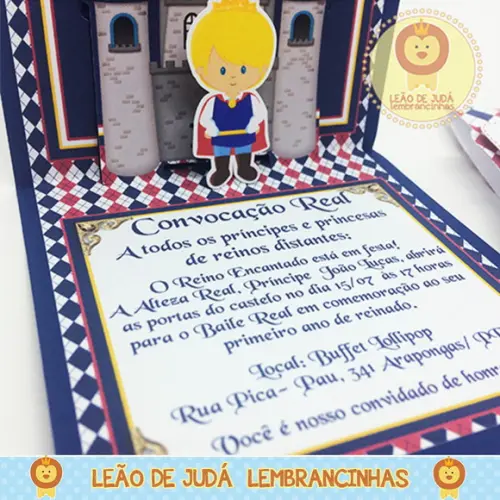 Convite Pop Up tema Soldadinho de Chumbo / caixinha Reinado,
