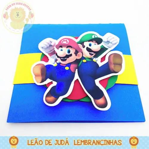 Convite Pop Up tema Super Mario modelo 2