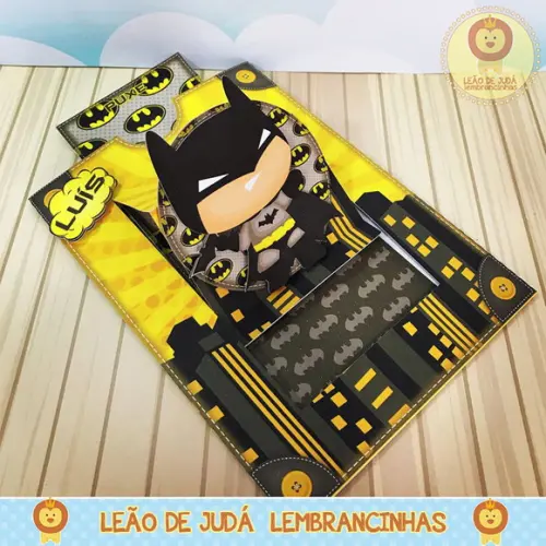 Convite Retrátil tema Batman