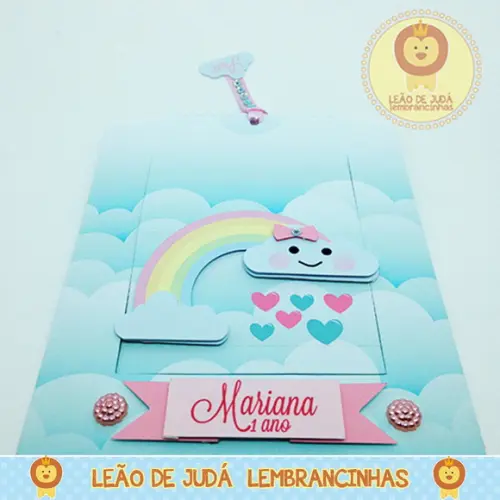 Convite Retrátil Tema Chuva De Amor