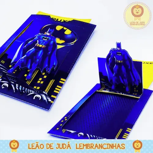 Convite Retrátil tema Batman modelo 2