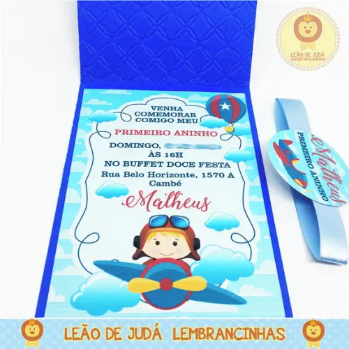 Convite Rubi tema Aviador