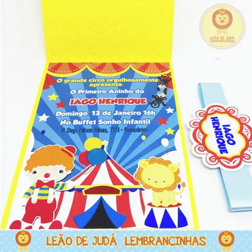 Convite Rubi tema circo
