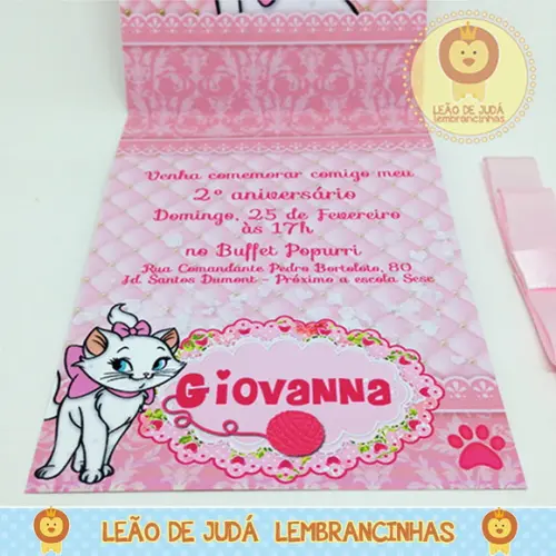 Convite Rubi tema gata marie