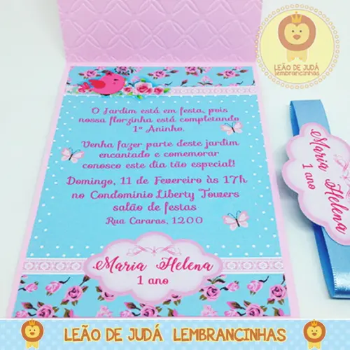 Convite Rubi tema Jardim