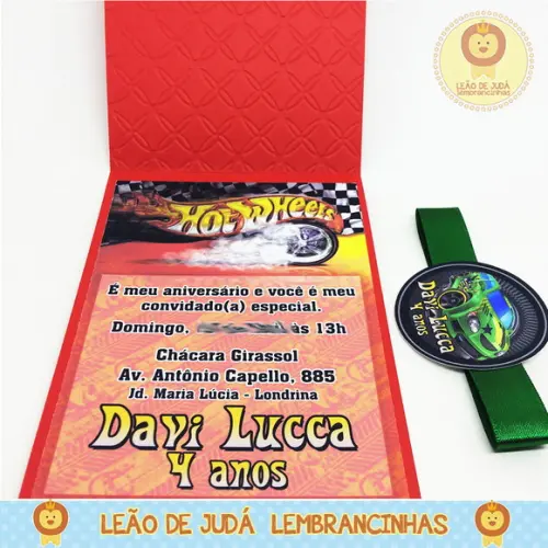 Convite Rubi tema hot wheels