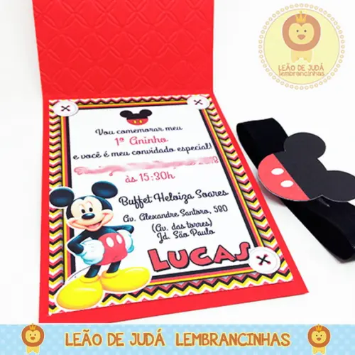 Convite Rubi tema mickey