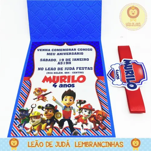 Convite Rubi tema Patrulha Canina
