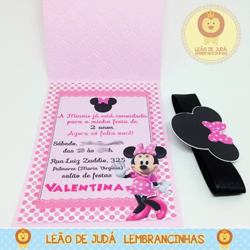 Convite Rubi tema Minnie modelo 2
