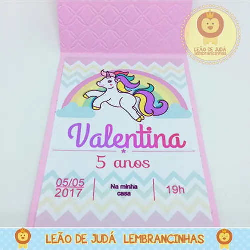 Convite Rubi tema Unicórnio