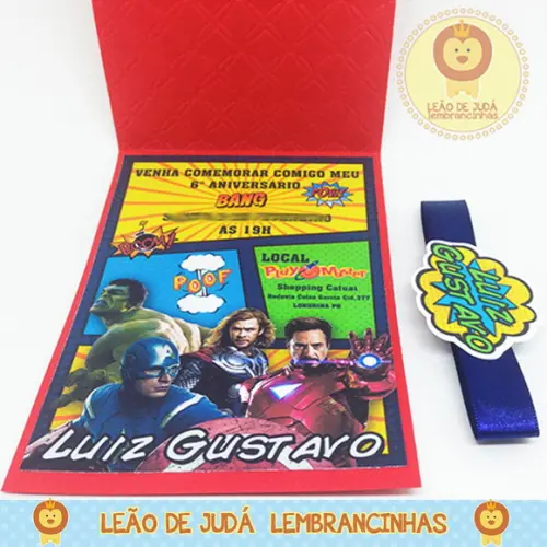 Convite Rubi tema Vingadores