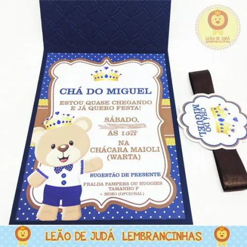 Convite tema Urso Príncipe