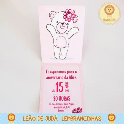 Convite ursa rosa