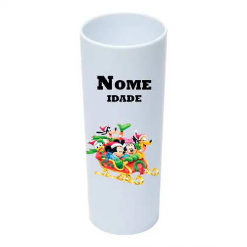 Copo Long Drink 350ml Personalizado Natal Mickey
