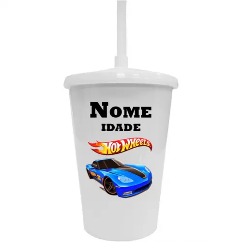 Copo Twister 400ml Personalizado Hot Wheels