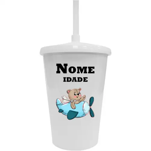 Copo Twister 400ml Personalizado Ursinho Aviador