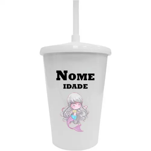 Copo Twister 400ml Personalizado Sereia