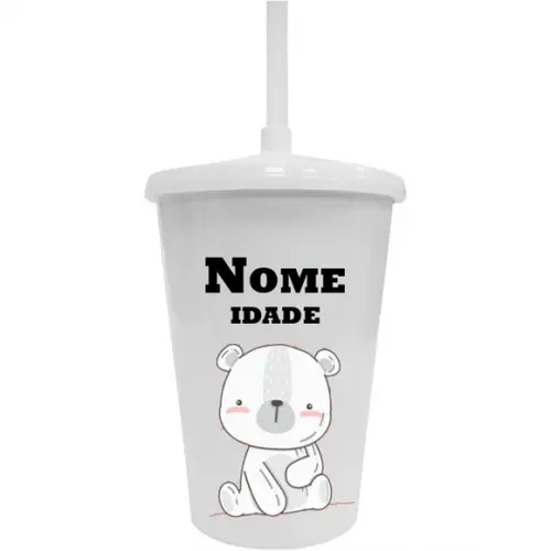 Copo Twister 400ml Personalizado Ursinho Minimalista