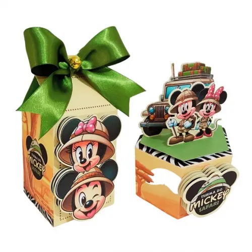 Kit 20 Caixinha Lembrancinha para Festa Mickey Safari