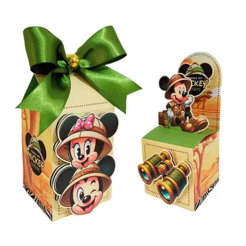Kit 20 Caixinha Lembrancinha para Festa Mickey Safari