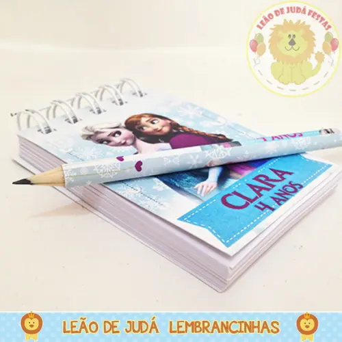 Kit bloquinho e lápis tema Frozen