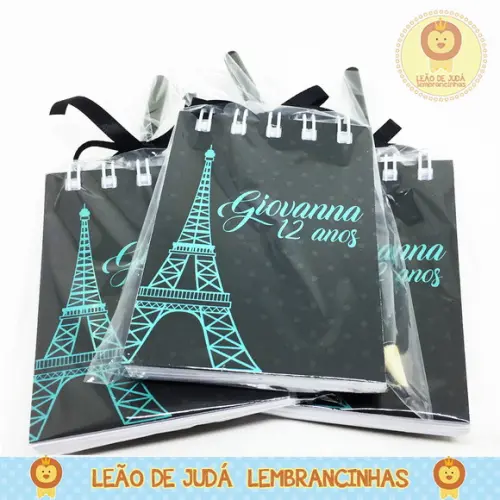 Kit Bloquinho e Lápis Tema Paris