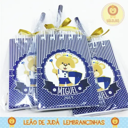 Kit bloquinho e lápis tema Reinado do Urso