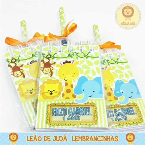 Kit bloquinho e lápis tema Safári