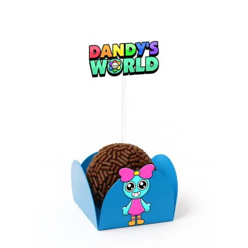 Kit Forminha + Topper para Docinhos Dandys World 50 Unid