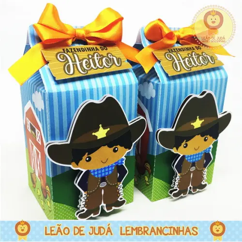 Lembrancinhas Caixa Bala com Aplique 3d Tema Fazeninha