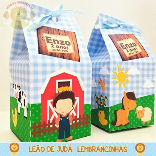 Lembrancinhas Caixa Milk Tema Fazendinha Modelo 4