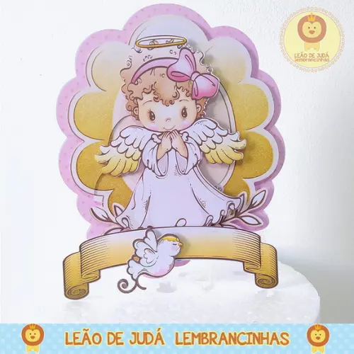 Lembrancinhas Topo de Bolo Batizado Menina