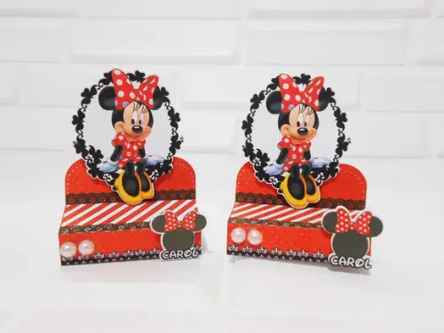 Porta Bis Duplo Minnie Vermelha
