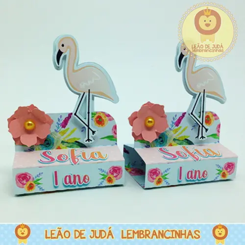 Porta Bis Duplo Tema Flamingo